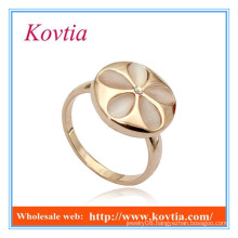 Fashion jewelry opal flower shape wide gold rings silicone wedding ring